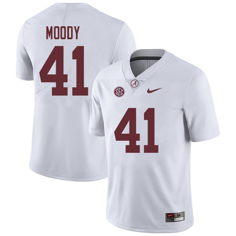Men #41 Jaylen Moody Alabama Crimson Tide College Football Jerseys Sale-White